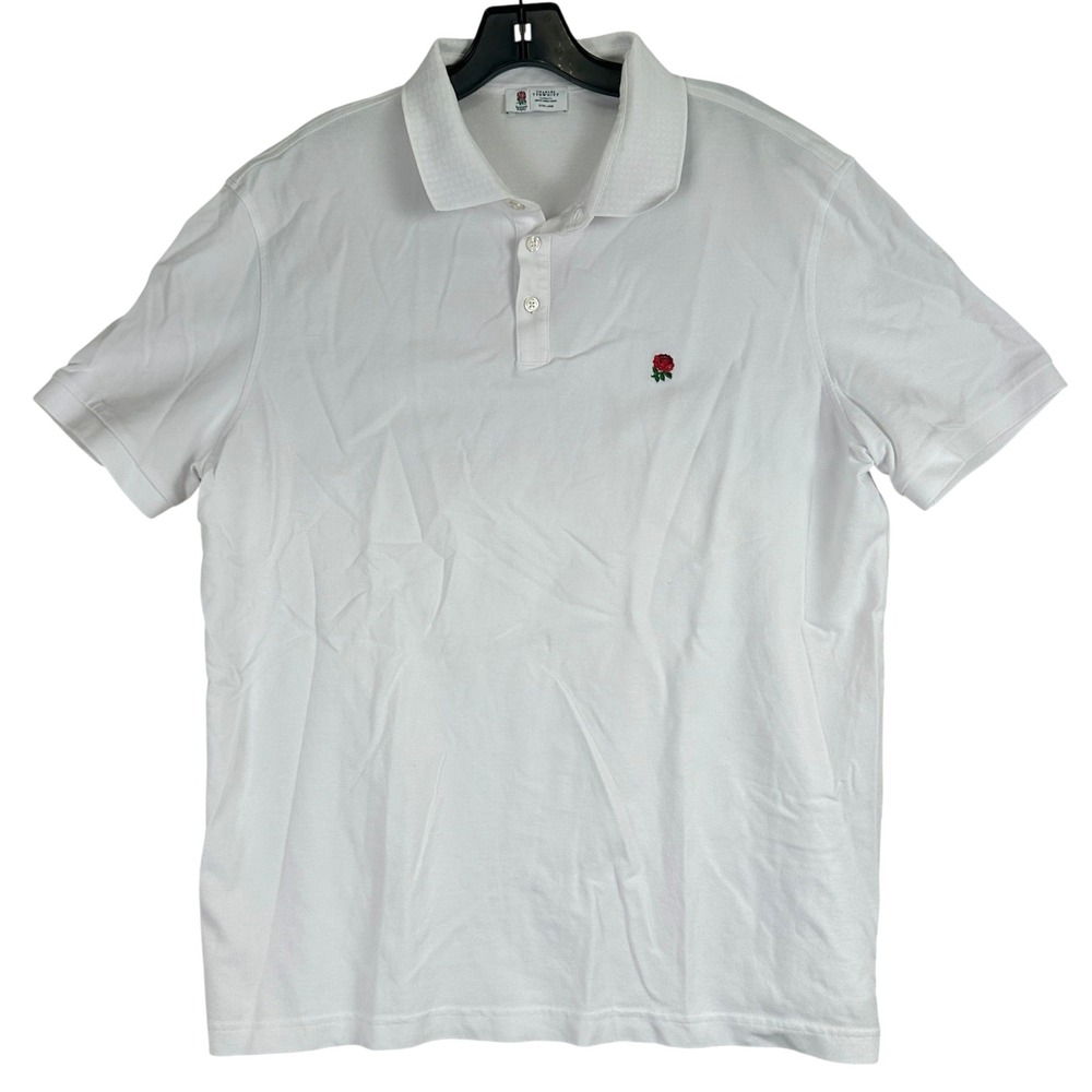 Charles Tyrwhitt England Rugby Polo Shirt Mens XL White Sporty Preppy